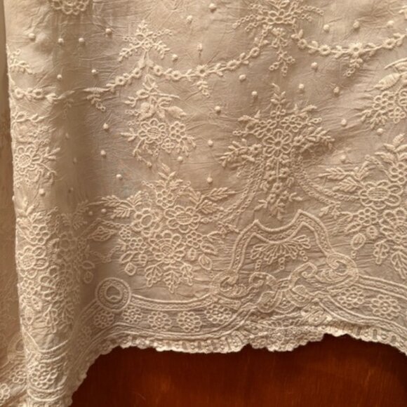 Johnny Was ecru/ivory embroidered top XL - Picture 5 of 6